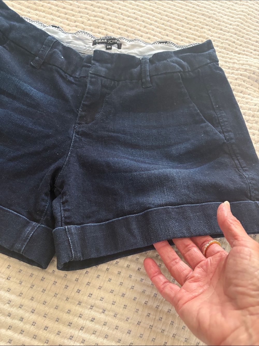 Dear John Navy Rolled-Hem Jean Shorts - Picture 4 of 5